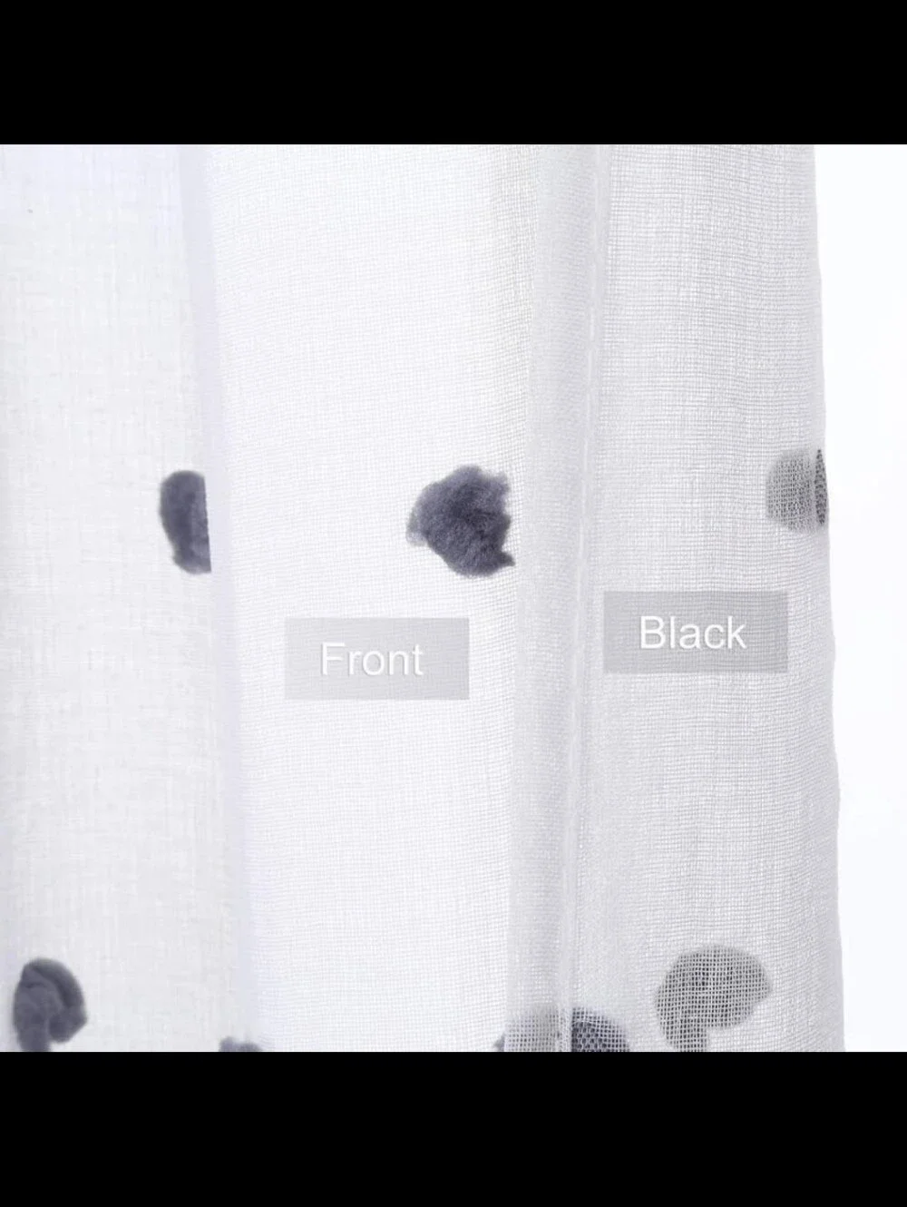 4 Panels Of Cafe Curtains Sheer Dot Window Curtains - White with Gray Dot